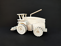 Hračky - Drevený traktor - kombajn - 14813519_