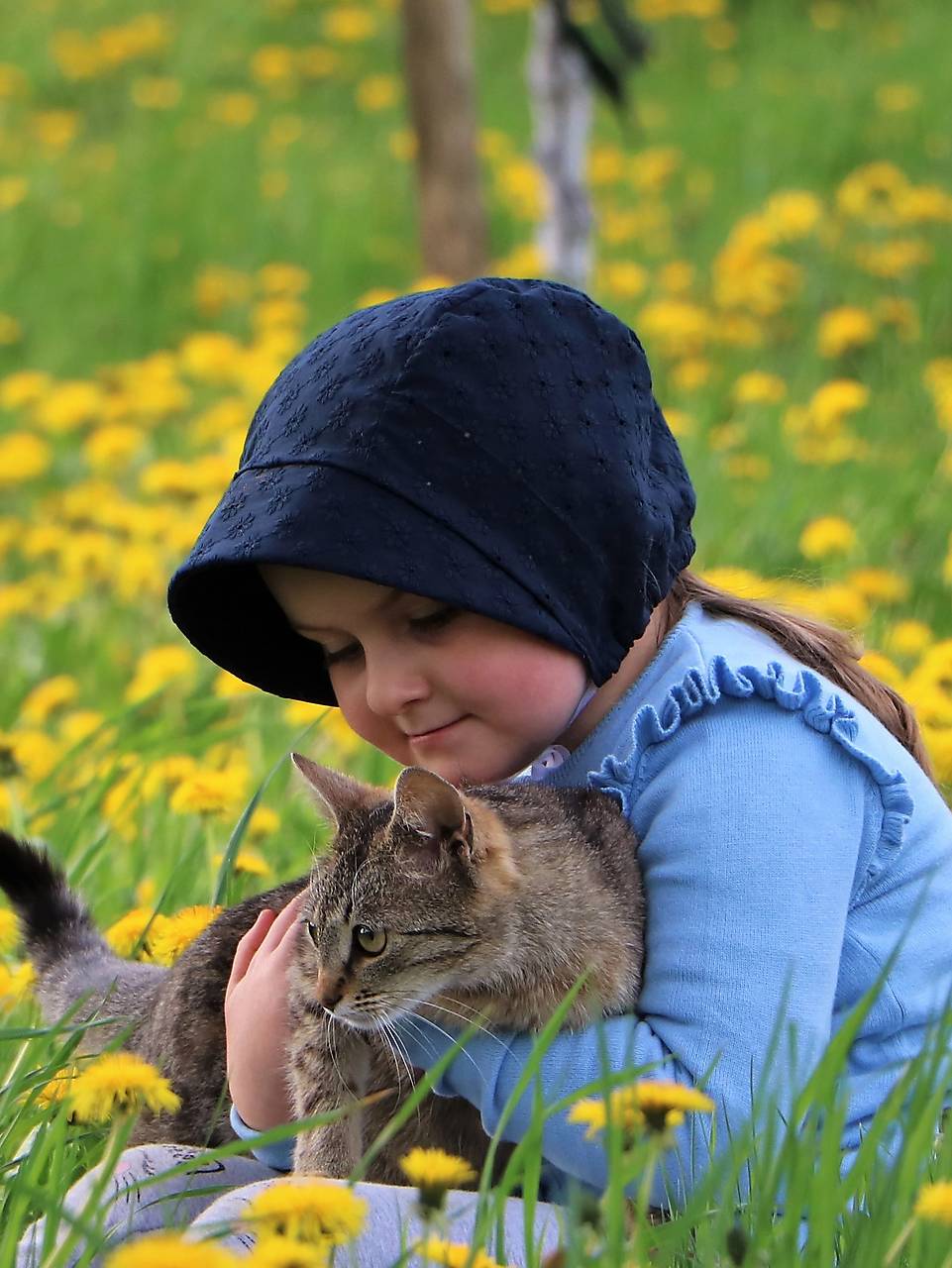 Letný detský čepiec Sára navy