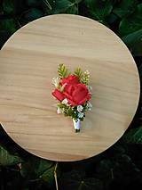 Svadobné pierka - pierko pre ženícha červené ruže - 14816327_