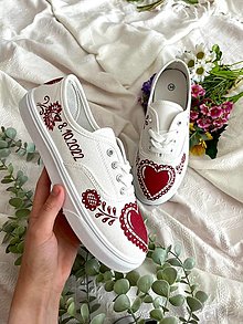 Ponožky, pančuchy, obuv - ♥ Ručne maľované tenisky ♥ - 14815115_