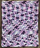 Detský textil - Puffy deka do kočíka 100x80cm fialovo-ružová - 14817085_