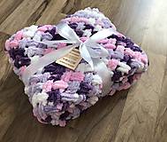 Detský textil - Puffy deka do kočíka 100x80cm fialovo-ružová - 14817086_