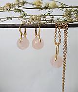 Sady šperkov - Prívesok a náušnice ruženín v pozlátenom striebre Ag925/1000 - 14817475_