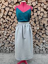Sukne - Ľanová riasená sukňa (rôzne farby) - 14817372_