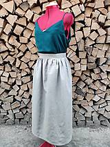 Sukne - Ľanová riasená sukňa (rôzne farby) - 14817378_