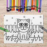 Hračky - Mačička v záhrade omaľovánka - 14817430_