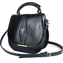 Kabelky - Trendová kožená kabelka v čiernej farbe - 14820029_