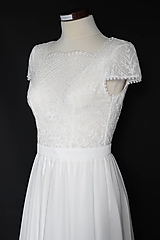 Šaty - Luxusné svadobné šaty z geometrickej krajky (bez peleríny) - 14819996_