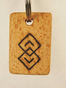 Kľúčenky - Suvenír - drevený prívesok na kľúče Čičmany 011 (Béžová) - 14819656_