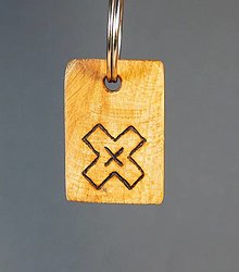 Kľúčenky - Suvenír - drevený prívesok na kľúče Čičmany 011 (012 Béžová) - 14819660_