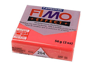 Modelovacie hmoty - FIMO EFFECT 56-57 g (červená korálová - translucent) - 14821249_