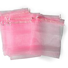Obalový materiál - Organzové vrecúško ružové/17x13cm/1 ks - 14818905_
