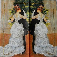 Papier - Romantický tanečný pár-servítka - 14818970_