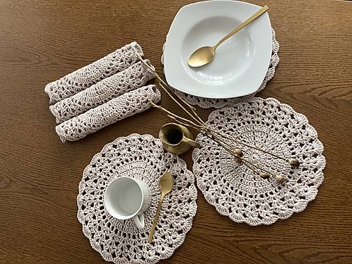 Úžitkový textil - prestieranie "háčkované" CREAM" - 14819886_