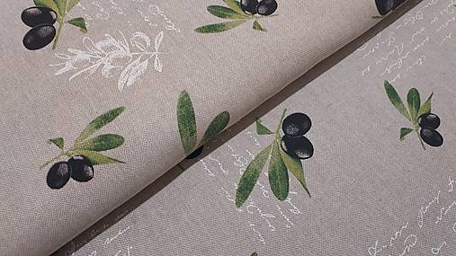 Textil - Olivy a písmo na režnej - 14823998_