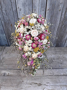 Kytice pre nevestu - Svadobná kytica zo sušených kvetov - 14821828_
