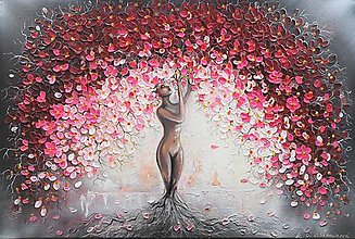 Obrazy - Sila ženy -bordovo ružová 120x80 - 14822110_
