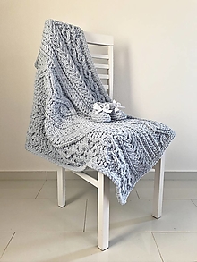 Detský textil - Deka do kočíka z Alize Puffy Fine 105x75cm sivo-modrá - 14823645_