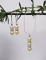 Sady šperkov - Perly z mušlí náušnice a prívesok v striebre Ag925/1000 - 14822841_