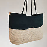Veľké tašky - Plážová taška z bavlny a juty - 14822959_