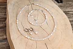 3-dielna súprava šperkov - mesačný kameň, riečna perla