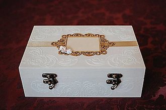 Úložné priestory & Organizácia - Krabička na svadobné fotografie - Ivory - 14826240_