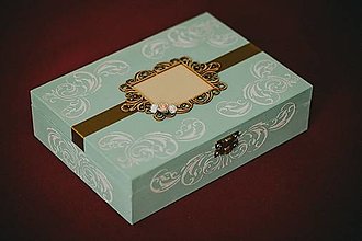 Úložné priestory & Organizácia - Krabička na svadobné fotografie - Mint - 14826292_