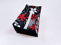 Iné tašky - Desiatnik červeno-biele kvety na čiernom - 14828008_