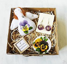 Náušnice - Sirôtkový darčekový box s náušnicami a dekoráciami - 14827277_