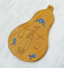 Dekorácie - Folklórny dekoračný lopárik na zavesenie v tvare hrušky - 14827542_