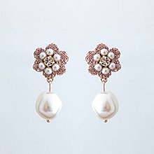 Náušnice - Vintage perlové náušnice (Ag925) (RoseGold) - 14828146_