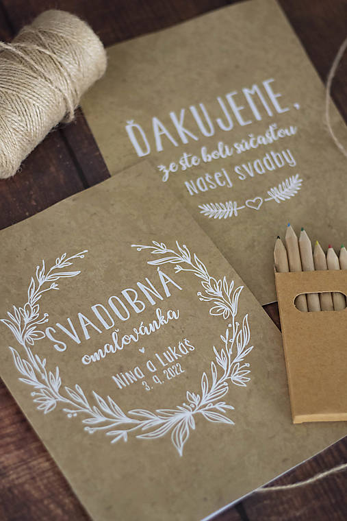 Papiernictvo - Svadobná omaľovánka / aktivity book - Venček A5 ❤ - 14827813_