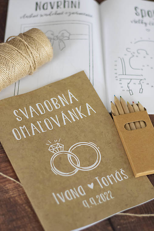 Papiernictvo - Svadobná omaľovánka / aktivity book - Obrúčky ❤ - 14827817_