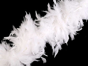Suroviny - Boa - morčacie perie 1,8 m 90 g (biela) - 14827733_