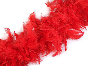 Suroviny - Boa - morčacie perie 1,8 m 90 g (červená) - 14827735_