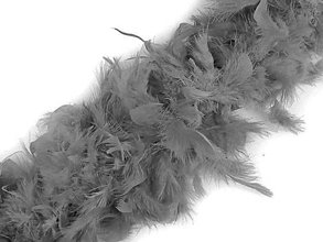 Suroviny - Boa - morčacie perie 1,8 m 90 g (šedá) - 14827737_