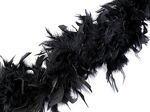 Suroviny - Boa - morčacie perie 1,8 m 90 g (čierna) - 14827739_
