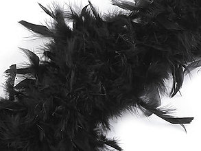 Suroviny - Boa - morčacie perie 1,8 m 60 g (Čierna) - 14827745_