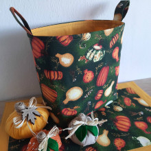 Úžitkový textil - Látkový košík podzim - 14831185_