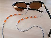 Iné šperky - Retiazka na okuliare - oranžová - chirurgická oceľ - 14830297_