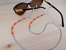 Iné šperky - Retiazka na okuliare - oranžová - chirurgická oceľ - 14830299_