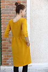 Šaty - Bavlnené obojstranné šaty okrové Ina - 14831080_