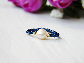 Prstene - Prstienok ... perla, spinel, hematit - 14828920_