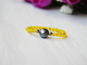 Prstene - Prstienok ... perla, spinel, hematit - 14828927_