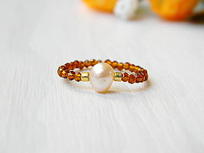 Prstene - Prstienok ... perla, spinel - 14828939_