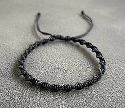 Náramky - Čierny pletený nylonový náramok - 14830923_