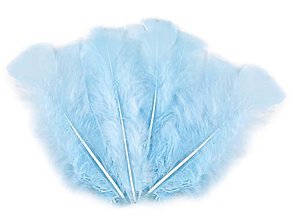 Suroviny - Morčacie perie 11-17 cm 20 ks (modrá svetlá) - 14831357_