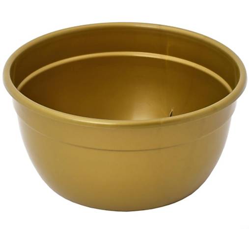 Iný materiál - Dušičky - miska plastová na dušičkové ikebany 18cm (Zlatá) - 14832430_