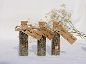 Darčeky pre svadobčanov - Zelený sypaný čaj s ovocím (natur štítky) - 14833433_