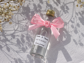 Darčeky pre svadobčanov - Elegantné mini fľaštičky na pálenku - 14833726_